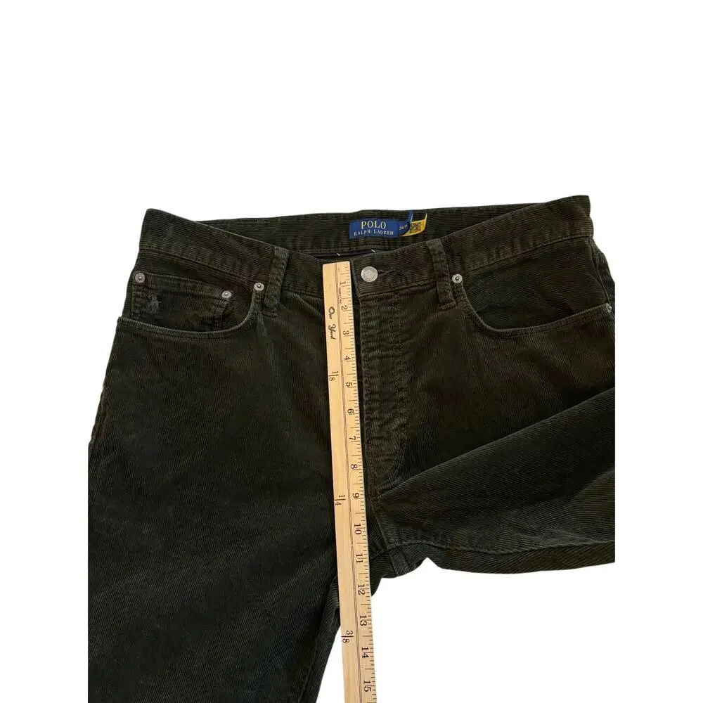 Polo Ralph Lauren Pants Mens Sz 34X34 Green Varick Slim Straight Corduroy Preppy